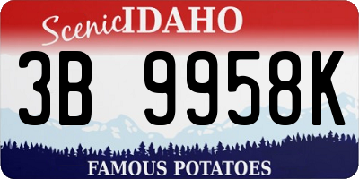 ID license plate 3B9958K
