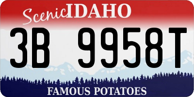 ID license plate 3B9958T