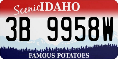ID license plate 3B9958W