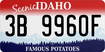 ID license plate 3B9960F
