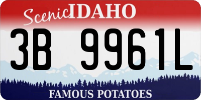 ID license plate 3B9961L