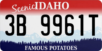 ID license plate 3B9961T