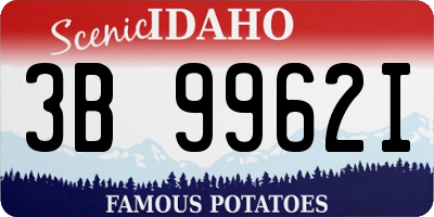 ID license plate 3B9962I
