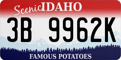 ID license plate 3B9962K