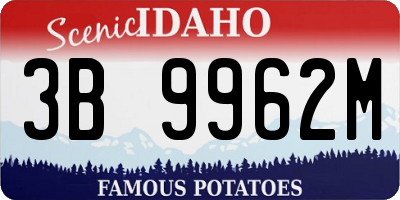 ID license plate 3B9962M