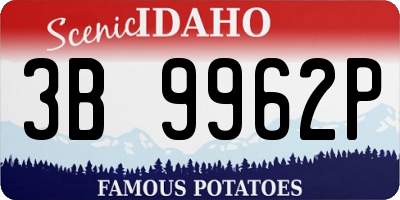 ID license plate 3B9962P