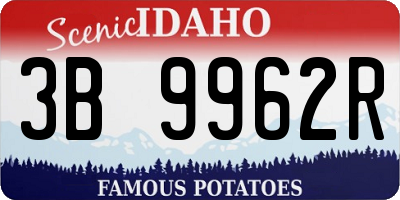 ID license plate 3B9962R