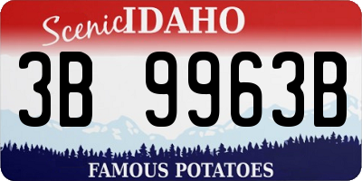ID license plate 3B9963B