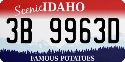 ID license plate 3B9963D