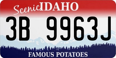 ID license plate 3B9963J