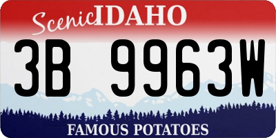 ID license plate 3B9963W