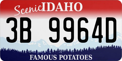 ID license plate 3B9964D