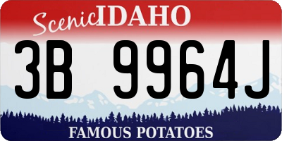 ID license plate 3B9964J
