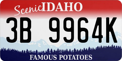 ID license plate 3B9964K
