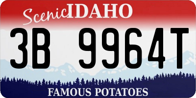 ID license plate 3B9964T
