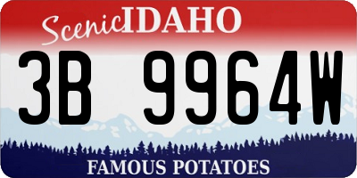 ID license plate 3B9964W