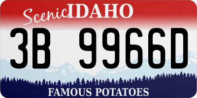 ID license plate 3B9966D