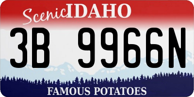 ID license plate 3B9966N