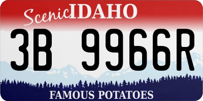 ID license plate 3B9966R
