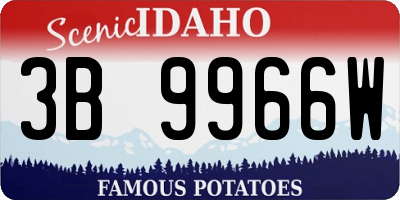 ID license plate 3B9966W