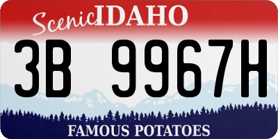 ID license plate 3B9967H