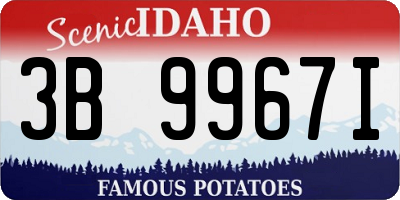 ID license plate 3B9967I
