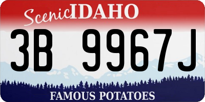 ID license plate 3B9967J