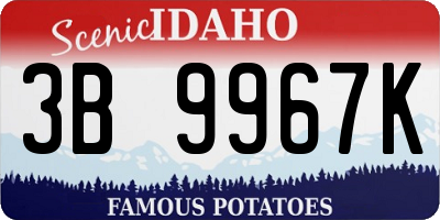 ID license plate 3B9967K