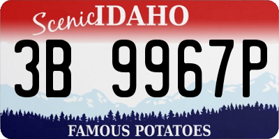 ID license plate 3B9967P