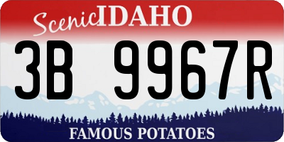 ID license plate 3B9967R
