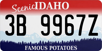 ID license plate 3B9967Z