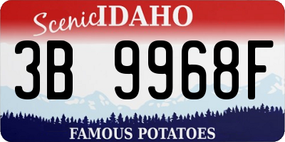 ID license plate 3B9968F