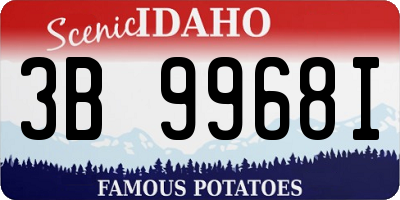 ID license plate 3B9968I