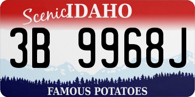 ID license plate 3B9968J