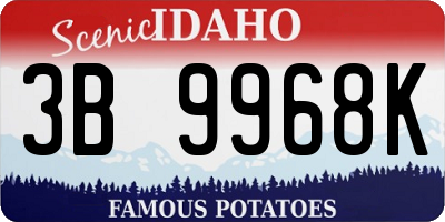 ID license plate 3B9968K