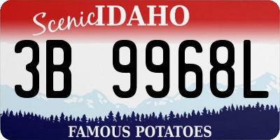 ID license plate 3B9968L