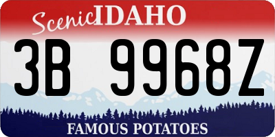 ID license plate 3B9968Z