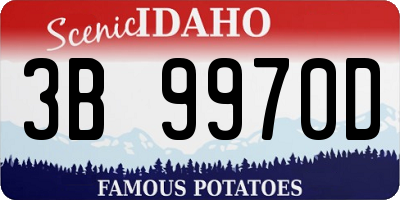 ID license plate 3B9970D