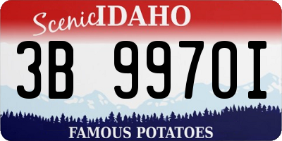 ID license plate 3B9970I