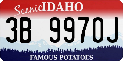 ID license plate 3B9970J