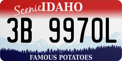 ID license plate 3B9970L