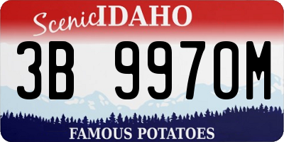 ID license plate 3B9970M