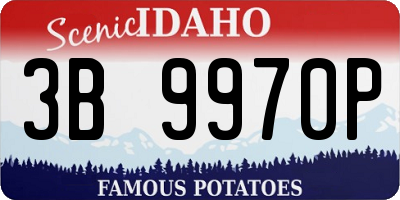 ID license plate 3B9970P