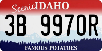 ID license plate 3B9970R