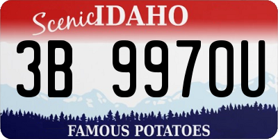 ID license plate 3B9970U