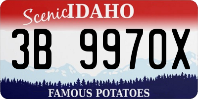 ID license plate 3B9970X