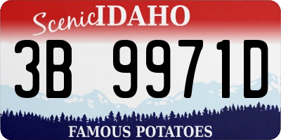 ID license plate 3B9971D