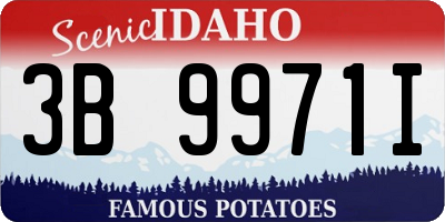 ID license plate 3B9971I