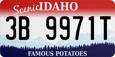ID license plate 3B9971T