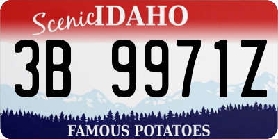 ID license plate 3B9971Z